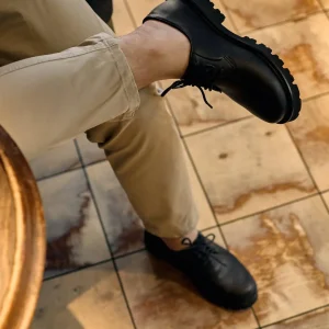 Genuine Leather Men's Derby Black Brown Classic