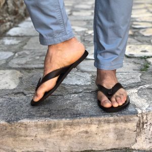 Men's Flip Flops Handmade Greek Leather Sandals Brown