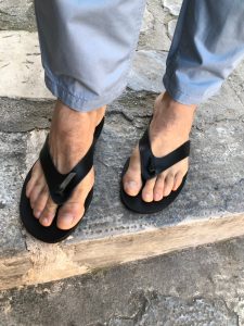 Mens Sandals Leather Flip Flops Handmade Black Summer