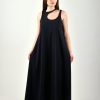 Long Summer Dress Women Maxi Black Loose Plus