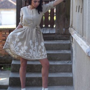 Women Linen Dress/beige Women/summer Dress/oversize Dress/linen Summer Dress/women