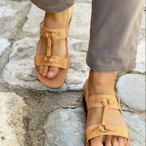 Greek Sandals Men Leather Slingback Mens Shoes Summer