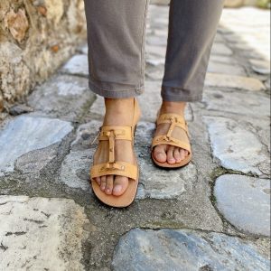 Greek Sandals Men Leather Slingback Mens Shoes Summer