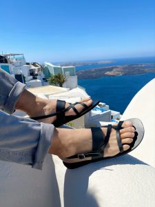 Black Leather Sandals Men Greek Gladiator Mens Slingbacks