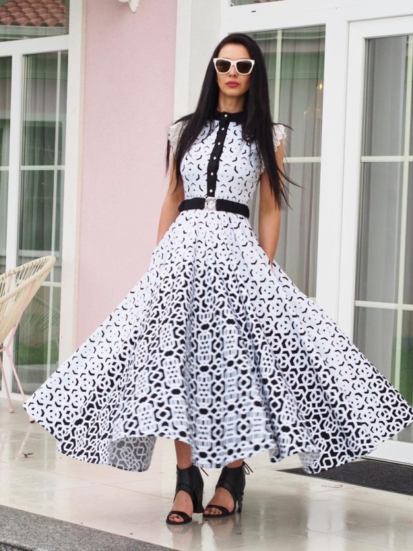 Long White Summer Dress Women Maxi Shirt Extravagant