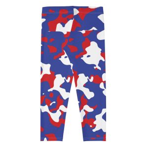 Red White Blue Camo Capri Leggings