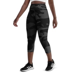 Yoga Capri Black Camo Leggings